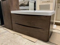 APPROX. 900 WALL HUNG VANTY UNIT, BASIN & TALL STORAGE CABINET - 3