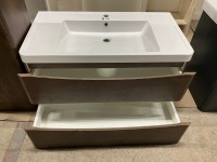 APPROX. 900 WALL HUNG VANTY UNIT, BASIN & TALL STORAGE CABINET - 7