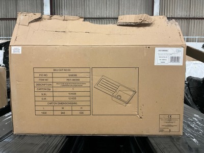 APPROX. 1000 x 500 BLACK COMITE SINGLE BOWL KITCHEN SINK & DRAINER