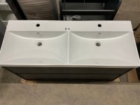APPROX. 1200 TWIN WALL HUNG 4 DRAWER & DOUBLE BASIN VANITY UNIT - 2