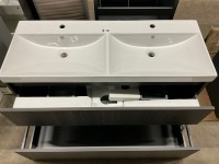 APPROX. 1200 TWIN WALL HUNG 4 DRAWER & DOUBLE BASIN VANITY UNIT - 5