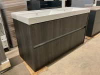 APPROX. 1200 TWIN WALL HUNG 4 DRAWER & DOUBLE BASIN VANITY UNIT - 9