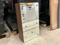 APPROX. 750 x 450 WALNUT MIRRORED MICRO CABINET