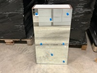 APPROX. 750 x 450 WALNUT MIRRORED MICRO CABINET - 3