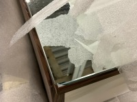 APPROX. 750 x 450 WALNUT MIRRORED MICRO CABINET - 7