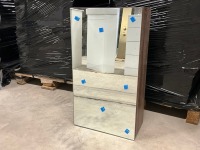 APPROX. 750 x 450 WALNUT MIRRORED MICRO CABINET - 8