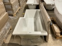 BATH & SQUARE SHOWER BATH SCREEN WITH FIXED RETURN - 2