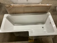 BATH & SQUARE SHOWER BATH SCREEN WITH FIXED RETURN - 5
