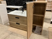 APPROX. 800 WALL HUNG VANITY WITH BASIN, TAP, WASTE & WALL STORAGE UNIT - 10
