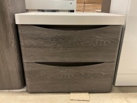 APPROX. 600 WALL HUNG VANITY UNIT, BASIN & TALL STORAGE UNIT - 3