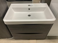 APPROX. 600 WALL HUNG VANITY UNIT, BASIN & TALL STORAGE UNIT - 4
