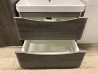APPROX. 600 WALL HUNG VANITY UNIT, BASIN & TALL STORAGE UNIT - 6