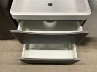 APPROX. 600 WALL HUNG VANITY UNIT, BASIN & TALL STORAGE UNIT - 7