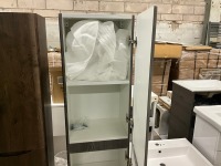 APPROX. 600 WALL HUNG VANITY UNIT, BASIN & TALL STORAGE UNIT - 8
