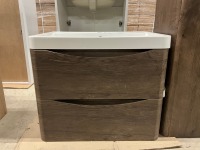 APPROX. 600 WALL HUNG VANITY UNIT, BASIN & TALL STORAGE UNIT - 4