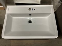 APPROX. 600 WALL HUNG VANITY UNIT, BASIN & TALL STORAGE UNIT - 6