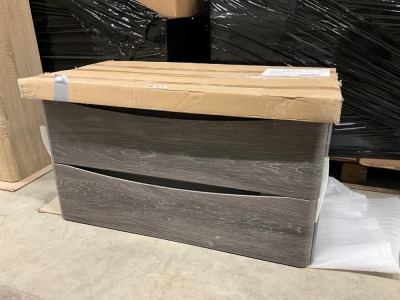 WALL HUNG VANITY UNIT & COUNTERTOP BALTIMOE 900mm POLYMARBLE WHITE GLOSS