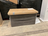 WALL HUNG VANITY UNIT & COUNTERTOP BALTIMOE 900mm POLYMARBLE WHITE GLOSS - 6
