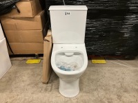 Modern Round Rimless Close Coupled Toilet with Soft Close Seat - 2