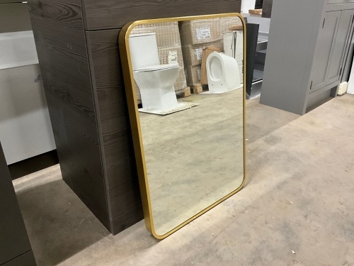 APPROX. 500 x 700mm PLAIN BRASS FRAME MIRROR