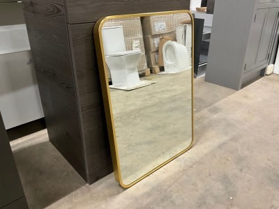 APPROX. 500 x 700mm PLAIN BRASS FRAME MIRROR