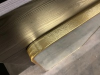 APPROX. 500 x 700mm PLAIN BRASS FRAME MIRROR - 2