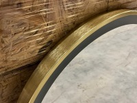APPROX. 600mm ROUND BRASS FRAME MIRROR WITH COLOUR CHANGE - 2