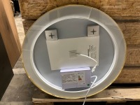 APPROX. 600mm ROUND BRASS FRAME MIRROR WITH COLOUR CHANGE - 4