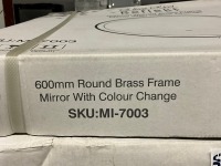 APPROX. 600mm ROUND BRASS FRAME MIRROR WITH COLOUR CHANGE - 7