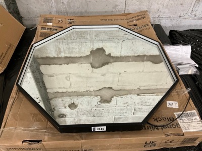 OCTAGON MIRROR 800x800 MATT BLACK