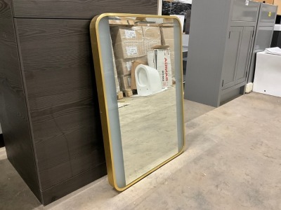 BRASS FRAME LED BATHROOM MIRROR