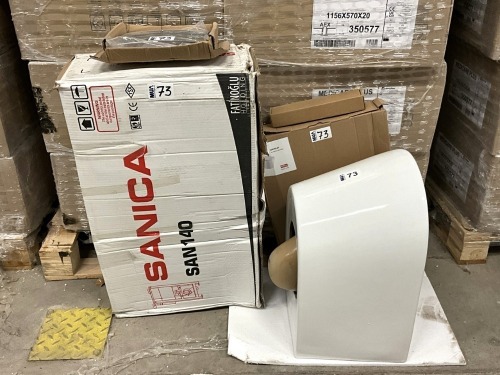 TOILET WALL PAN, SANICA SANI 40, FLUSH PLATE & SEAT