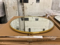 Brushed Brass Frame 600mm Round LED Mirror with sensor on/off, colour change LED and Heated Demister Pad - 3