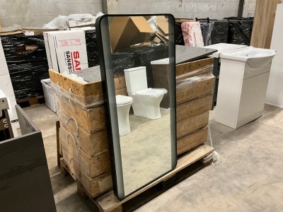 APPROX. 1200 x 600mm BLACK FRAME MIRROR WITH COLOUR CHANGE
