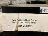 APPROX. 1200 x 600mm BLACK FRAME MIRROR WITH COLOUR CHANGE - 7