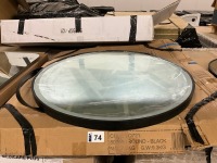 APPROX. 800mm ROUND BLACK BATHROOM MIRROR - 2