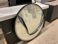 APPROX. 800mm ROUND BLACK BATHROOM MIRROR - 4