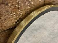 APPROX. 600mm ROUND BRASS FRAME MIRROR WITH COLOUR CHANGE - 2