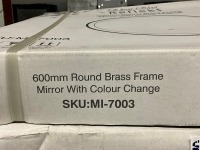 APPROX. 600mm ROUND BRASS FRAME MIRROR WITH COLOUR CHANGE - 7