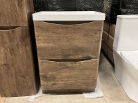 FLOOR STANDING VANITY UNIT, BASIN & TALL WALL HUNG STORAGE UNIT - 2