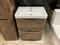 FLOOR STANDING VANITY UNIT, BASIN & TALL WALL HUNG STORAGE UNIT - 3