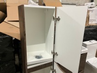 FLOOR STANDING VANITY UNIT, BASIN & TALL WALL HUNG STORAGE UNIT - 8