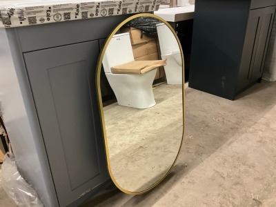 TABLET BRASS FRAME 800x500 LED MIRROR WITH COLOUR CHANGE