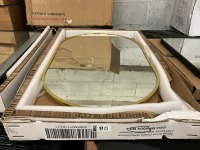 Tablet Shaped 800mm x 500mm Brushed Brass Framed LED Mirror - 5