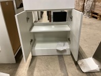 600mm 2 Door White Gloss Vanity unit with 1 Tap Hole Ceramic Basin - 6