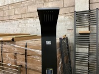 Matt Black Thermostatic Shower Tower with Rain Head, Waterfall Head, Body Jets and Hand Shower - 2