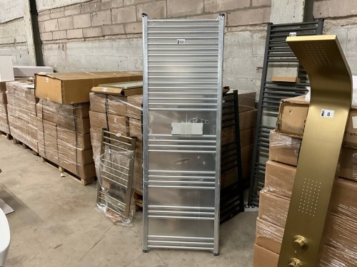 1800mm x 500mm Flat Heated Towel Rail Complete with Fixings (Chrome)