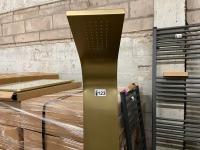 Brushed Brass Thermostatic Shower Tower with Rain Head Body Jets and Hand Shower - 2