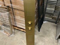 Brushed Brass Thermostatic Shower Tower with Rain Head Body Jets and Hand Shower - 3