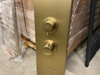 Brushed Brass Thermostatic Shower Tower with Rain Head Body Jets and Hand Shower - 4